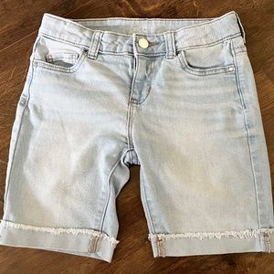 Wonder Nation Girls Bermuda Light Wash Denim Shorts Size 8